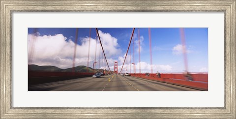 Framed Cars on a bridge, Golden Gate Bridge, San Francisco, California, USA Print