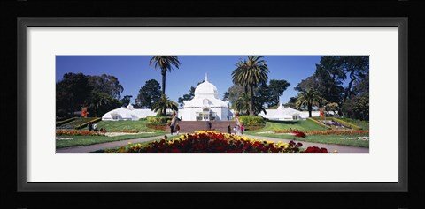 Framed Tourists in a formal garden, Conservatory of Flowers, Golden Gate Park, San Francisco, California, USA Print