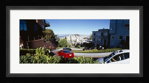 Framed Cars on a street, Lombard Street, San Francisco, California, USA Print