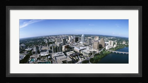 Framed Aerial view of a city, Austin,Texas Print