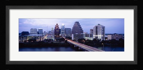 Framed Bridge across a lake, Town Lake, Colorado River, Austin, Texas, USA Print