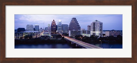 Framed Bridge across a lake, Town Lake, Colorado River, Austin, Texas, USA Print