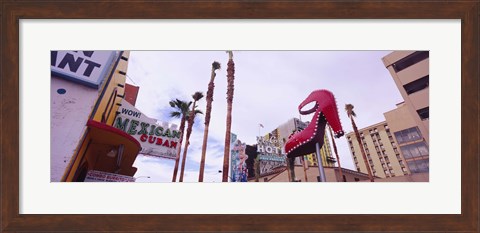 Framed Low angle view of a sculpture of a high heel, Fremont Street, Las Vegas, Clark County, Nevada, USA Print