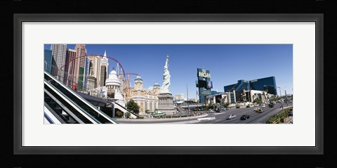 Framed Buildings in a city, New York New York Hotel, MGM Casino, The Strip, Las Vegas, Clark County, Nevada, USA Print