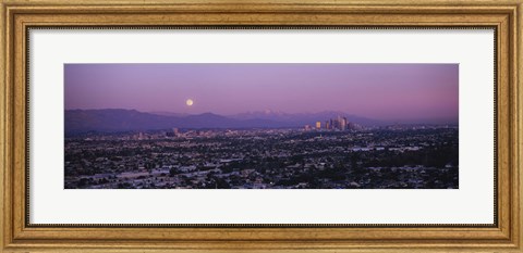 Framed Hollywood and San Gabriel Mountains, Los Angeles County Print