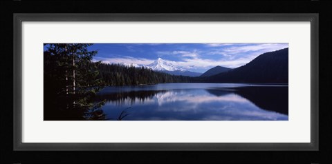 Framed Reflection of clouds in water, Mt Hood, Lost Lake, Mt. Hood National Forest, Hood River County, Oregon, USA Print