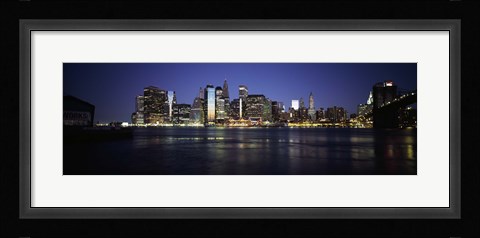 Framed Manhattan skyline seen from Fulton Ferry, Brooklyn, New York City, New York State, USA Print