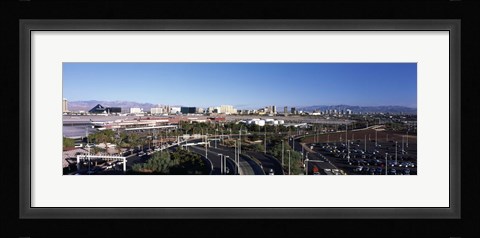 Framed Roads in a city with an airport in the background, McCarran International Airport, Las Vegas, Nevada Print