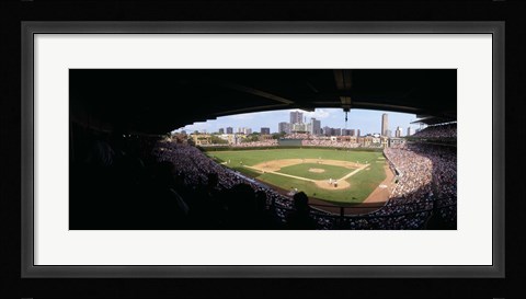 Framed High angle view of a baseball stadium, Wrigley Field, Chicago, Illinois, USA Print