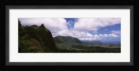 Framed Clouds over a mountain, Kaneohe, Oahu, Hawaii, USA Print