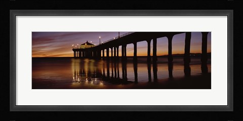 Framed Low angle view of Manhattan Beach Pier, Los Angeles County Print