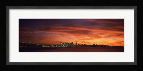 Framed Buildings in a city, View from Treasure Island, San Francisco, California, USA Print