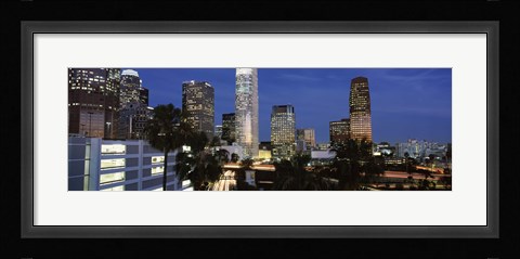 Framed Skyscrapers at night in the City Of Los Angeles, Los Angeles County, California, USA Print