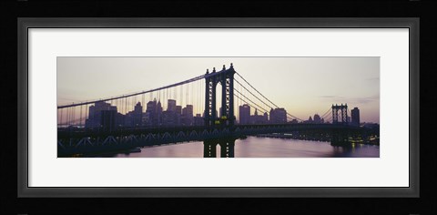 Framed Bridge across a river, Manhattan Bridge, East River, Manhattan, New York City, New York State, USA Print