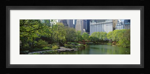 Framed Pond in a park, Central Park South, Central Park, Manhattan, New York City, New York State, USA Print