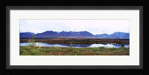 Framed Lake with a mountain range in the background, Mt McKinley, Denali National Park, Anchorage, Alaska, USA Print