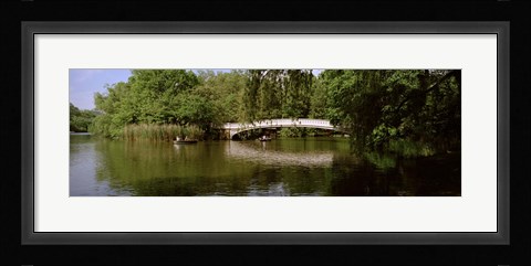 Framed Bridge across a lake, Central Park, Manhattan, New York City, New York State, USA Print