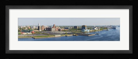 Framed Buildings at the waterfront, Adventure Aquarium, Delaware River, Camden, Camden County, New Jersey, USA Print