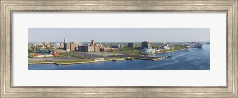 Framed Buildings at the waterfront, Adventure Aquarium, Delaware River, Camden, Camden County, New Jersey, USA Print