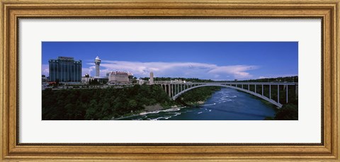 Framed Bridge across a river, Rainbow Bridge, Niagara River, Niagara Falls, New York State, USA Print