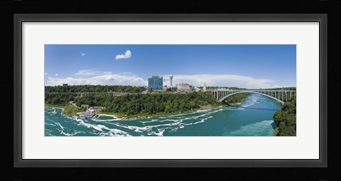 Framed Arch bridge across a river, Rainbow Bridge, Niagara River, Niagara Falls, Ontario, Canada Print