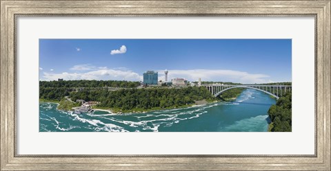 Framed Arch bridge across a river, Rainbow Bridge, Niagara River, Niagara Falls, Ontario, Canada Print