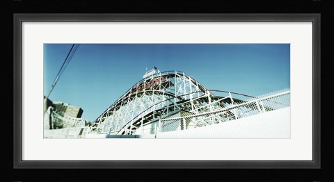 Framed Low angle view of a rollercoaster, Coney Island Cyclone, Coney Island, Brooklyn, New York City, New York State, USA Print
