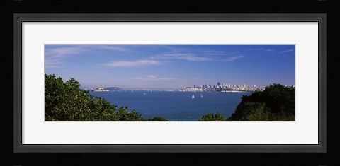Framed Sea with the Bay Bridge and Alcatraz Island in the background, San Francisco, Marin County, California, USA Print