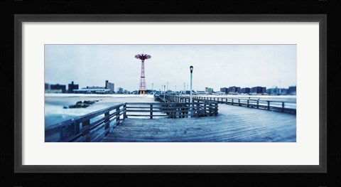 Framed City in winter, Coney Island, Brooklyn, New York City, New York State, USA Print