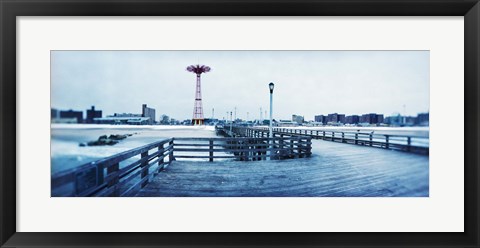 Framed City in winter, Coney Island, Brooklyn, New York City, New York State, USA Print