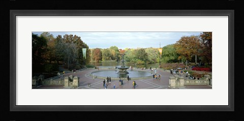 Framed Tourists in a park, Bethesda Fountain, Central Park, Manhattan, New York City, New York State, USA Print