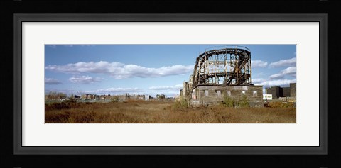 Framed Abandoned rollercoaster in an amusement park, Coney Island, Brooklyn, New York City, New York State, USA Print