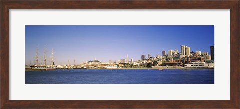 Framed Sea with a city in the background, San Francisco, California Print