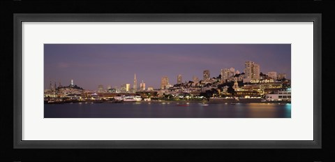 Framed Coit Tower at dusk, Ghirardelli Square, San Francisco, California Print