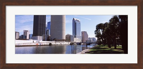 Framed Buildings viewed from the riverside, Hillsborough River, University Of Tampa, Tampa, Hillsborough County, Florida, USA Print