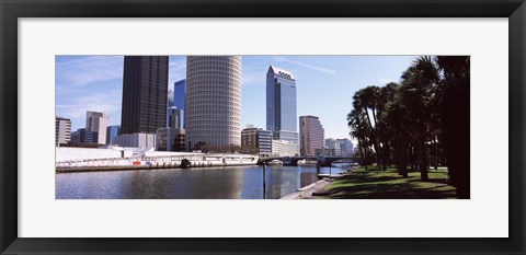 Framed Buildings viewed from the riverside, Hillsborough River, University Of Tampa, Tampa, Hillsborough County, Florida, USA Print