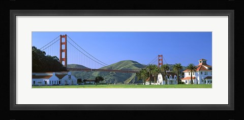Framed Bridge viewed from a park, Golden Gate Bridge, Crissy Field, San Francisco, California, USA Print