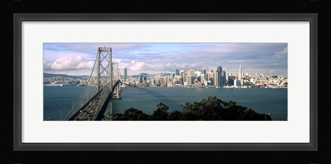 Framed San Francisco skyline with Bay Bridge, California, USA Print
