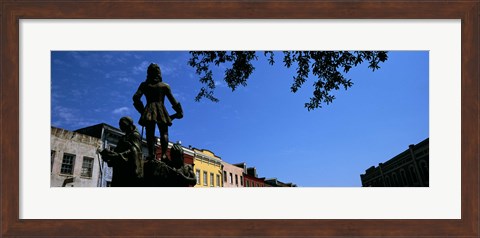 Framed Statues in front of buildings, French Market, French Quarter, New Orleans, Louisiana, USA Print