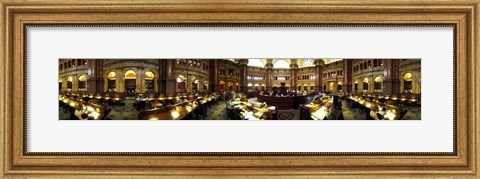 Framed Interiors of the main reading room of a library, Library Of Congress, Washington DC, USA Print