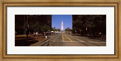 Framed Tourists at a market place, Ferry Building, San Francisco, California, USA Print