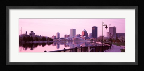Framed Buildings at the waterfront, Genesee, Rochester, Monroe County, New York State Print