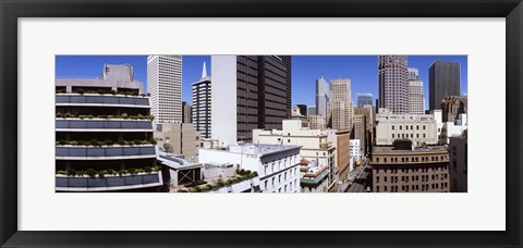 Framed Skyscrapers in a city viewed from Union Square towards Financial District, San Francisco, California, USA Print
