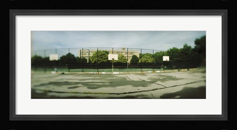 Framed Basketball court in a public park, McCarran Park, Greenpoint, Brooklyn, New York City, New York State, USA Print