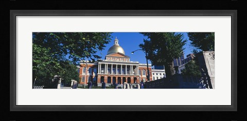 Framed Facade of a government building, Massachusetts State Capitol, Boston, Suffolk County, Massachusetts, USA Print