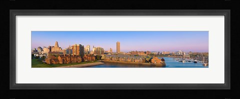 Framed High angle view of a city, Buffalo, New York State, USA Print