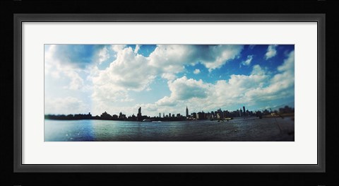 Framed Manhattan skyline viewed from East River Park, East River, Williamsburg, Brooklyn, New York City, New York State, USA Print