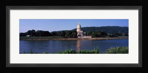 Framed West Virginia State Capitol from the Riverside, Charleston, West Virginia Print
