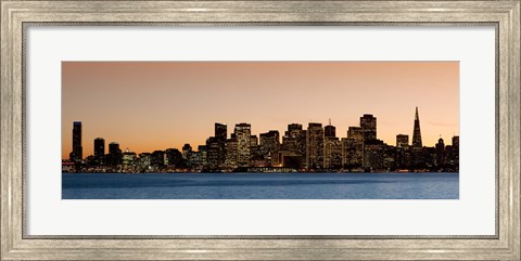 Framed Buildings lit up at dusk, San Francisco, California, USA 2010 Print