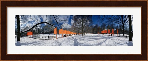 Framed 360 degree view of gates in an urban park, The Gates, Central Park, Manhattan, New York City, New York State, USA Print